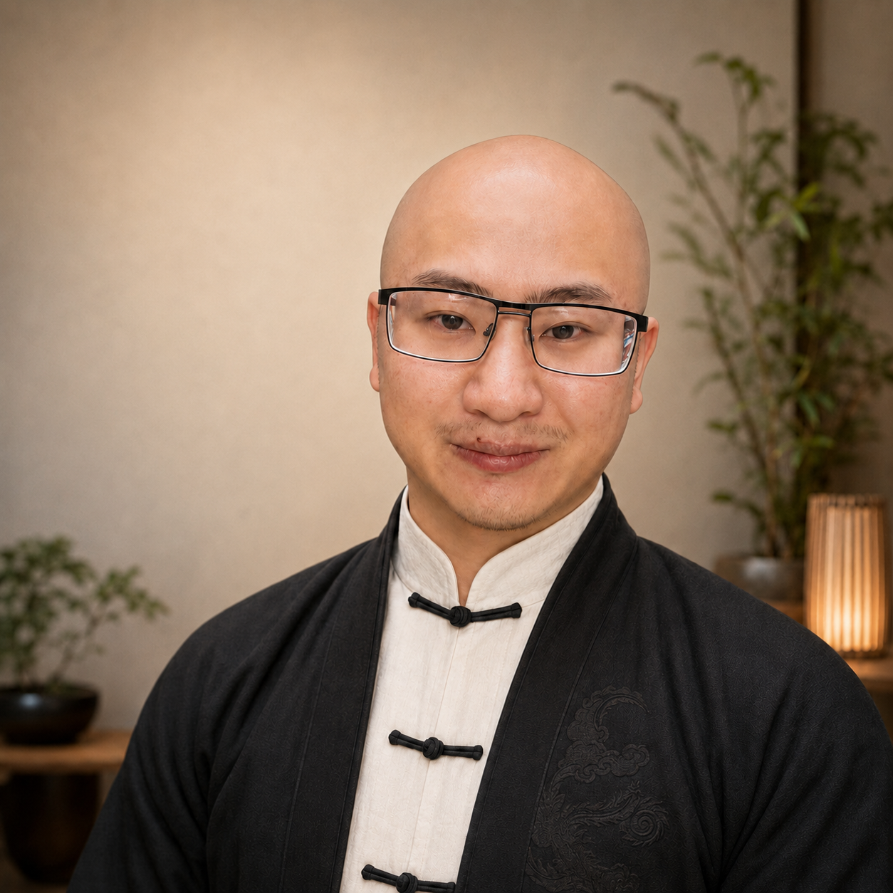 Kaopheng in traditional black and white clothing